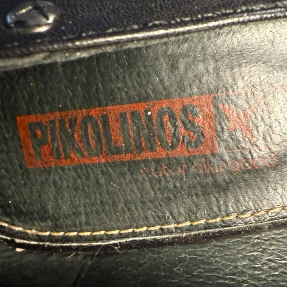 Pikolinos Mary Jane Pump Womens Size 39 US 8 Black Leather Wedge Heel Dress Shoe - Picture 7 of 13